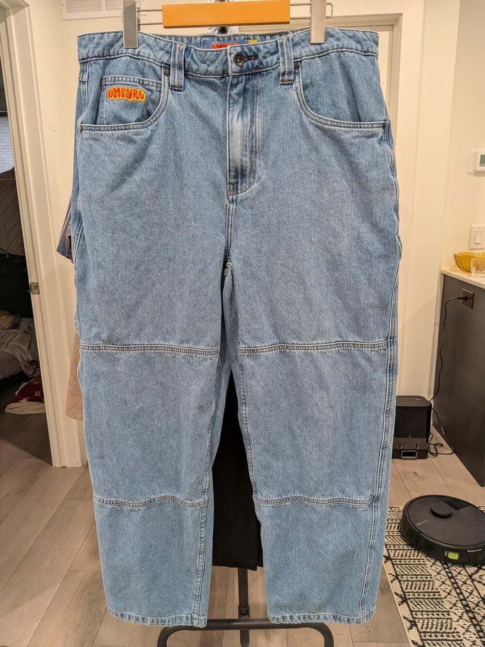 Vintage Empyre Baggy Carpenter Jeans Light Wash Y2K Skate Denim Wide Leg Utility